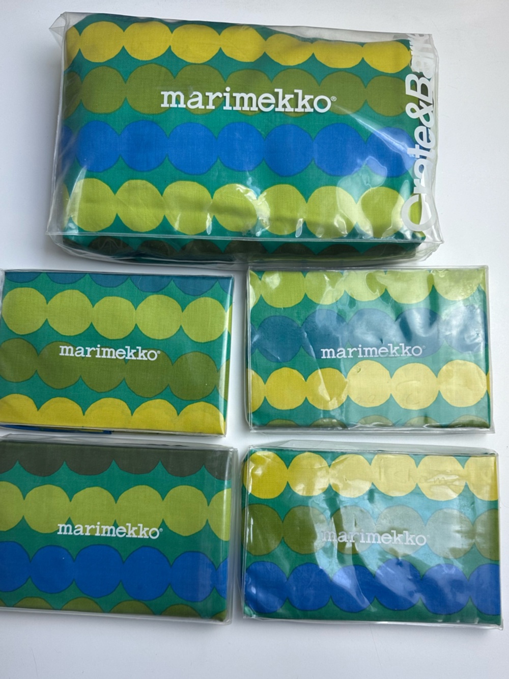 Marimekko X Crate & Barrel Rasymatto Teal Full/Queen Duvet Cover & 4 Shams